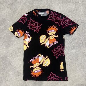 Rugrats Nickelodeon Licensed Women's Cartoon Black T-Shirt Small‎